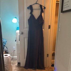 Celebrate It Blue Sleeveless V-Neck Maxi Gown